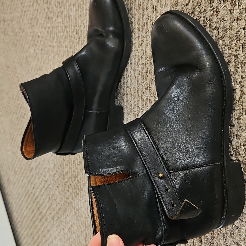 Madewell The Biker Black Moto Lowrider Leather Ankle Boots 6.5 - Picture 2 of 6